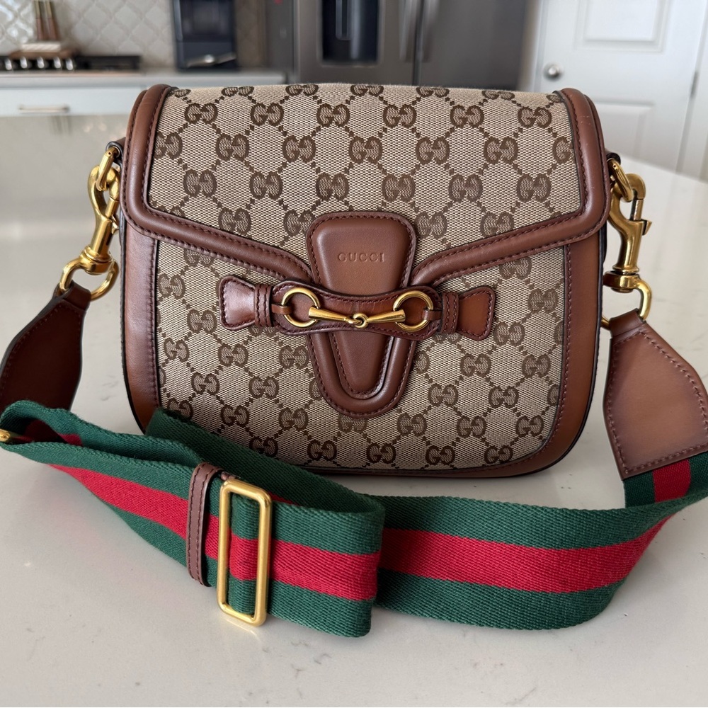 Gucci Lady Web Shoulder Bag GG Canvas Medium